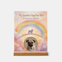 Pug Rainbow Bridge Memorial Acrylic Sign Pet Loss