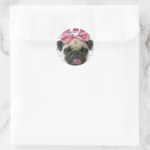 Pug Runder Aufkleber (Tasche)