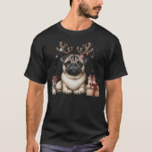 Pug Santa Christmas Tree Lights Xmas Boys Men Dogm T-Shirt (Vorderseite)