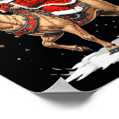 Pug Santa Riding Reindeer Christmas Holiday Puppy Poster (Ecke)