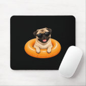 Pug-Sommer-Shirt Süßer Hund Pool Float Mousepad (Mit Mouse)