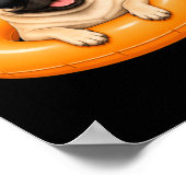 Pug-Sommer-Shirt Süßer Hund Pool Float Poster (Ecke)