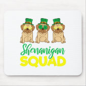 Pug Squad Funny Lucky St Patricks Day 2020 Team Gr Mousepad (Vorne)