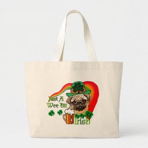 Pug St. Patricks Jumbo Stoffbeutel