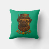 Pug Steampunk Cushion Vintage retro dog art Kissen (Rückseite)
