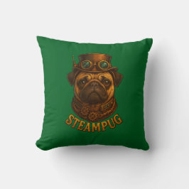 Pug Steampunk Cushion Vintage retro dog art  Kissen