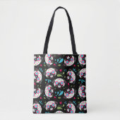 Pug Sugar Skull Pattern Front Single Skull On Back Tasche (Vorderseite)