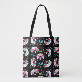 Pug Sugar Skull Pattern Front Single Skull On Back Tasche