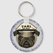 Pug Taxi custom name Keychain Schlüsselanhänger (Vorderseite)