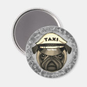 Pug Taxi Magnet (Vorderseite/Rückseite)