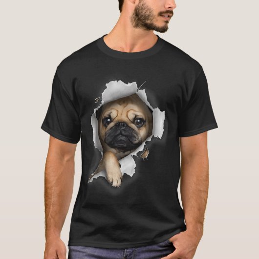 Pug Tshirt, Pug T , Cute Pug Puppy , Pug Pullover (Vorderseite)
