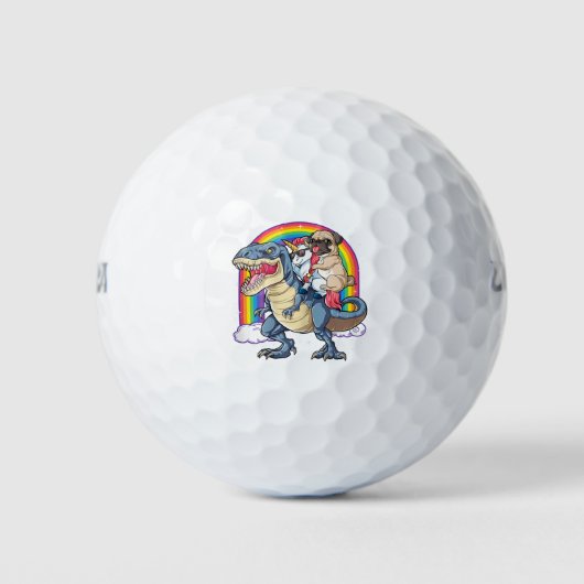 Pug Unicorn Dinosaur T Rex Kids Golfball (Vorderseite)