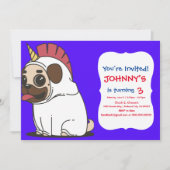 PUG UNICORN EINLADUNG (Vorderseite)