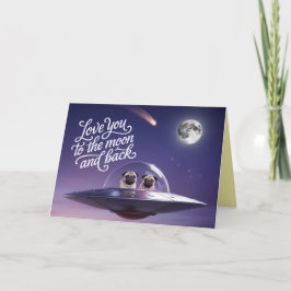 Pug Valentinstagskarte Feiertagskarte