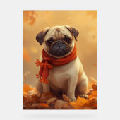 Pug Vibes: Cute Autumn Pug Acrylschild (Vorderseite)