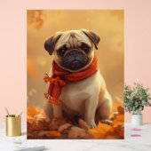Pug Vibes: Cute Autumn Pug Acrylschild (Hochzeit)