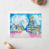 Pug Weihnachten Mitteilungskarte (Vorderseite/Rückseite Beispiel)