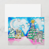 Pug Weihnachten Mitteilungskarte (Vorne/Hinten)