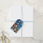 Pug-Weihnachts-Leuchtturm-Feiertag Geschenkanhänger (Mit Garn)