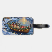 Pug-Weihnachtsboot-Feiertag Gepäckanhänger (Rückseite horizontal)