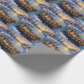 Pug-Weihnachtsboot-Feiertag Geschenkpapier (Ecke)