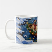 Pug-Weihnachtsboot-Feiertag Kaffeetasse (Links)