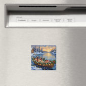 Pug-Weihnachtsboot-Feiertag Magnet (In Situ (Geschirrspüler))