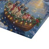 Pug-Weihnachtsboot-Feiertag Schneidebrett (Ecke)