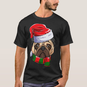 Pug Weihnachtsmann Jungen Mädchen Bekleidung Weihn T-Shirt