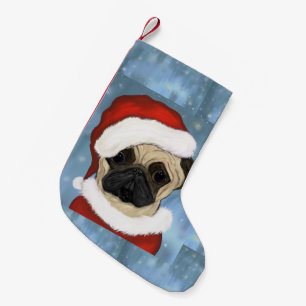 Pug Weihnachtsmann Kleiner Weihnachtsstrumpf