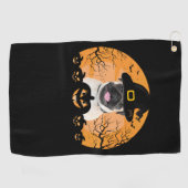 Pug Witch Hat Jack-o-Lantern Dogs Halloween T-Shir Golfhandtuch (Horizontal)