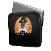 Pug Witch Hat Jack-o-Lantern Dogs Halloween T-Shir Laptopschutzhülle (Vorderseite Links)