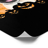 Pug Witch Hat Jack-o-Lantern Dogs Halloween T-Shir Poster (Ecke)