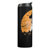 Pug Witch Hat Jack-o-Lantern Dogs Halloween T-Shir Thermosbecher (Nach links gedreht)