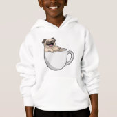 Pug with Cup of Coffee Hoodie (Vorderseite)