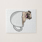 Pug with Cup of Coffee Puzzle (Horizontal)