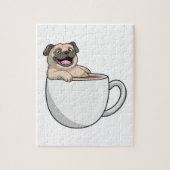Pug with Cup of Coffee Puzzle (Vertikal)
