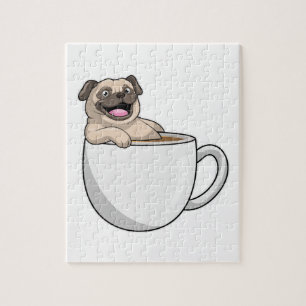 Pug with Cup of Coffee Puzzle