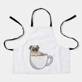 Pug with Cup of Coffee Schürze (Vorderseite)