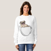 Pug with Cup of Coffee Sweatshirt (Vorne ganz)