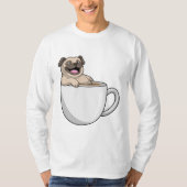 Pug with Cup of Coffee T-Shirt (Vorderseite)