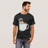 Pug with Cup of Coffee T-Shirt (Vorne ganz)