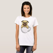 Pug with Cup of Coffee T-Shirt (Vorne ganz)