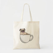 Pug with Cup of Coffee Tragetasche (Vorne)