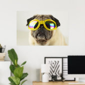 Pug with Goggles Poster (Heimbüro)