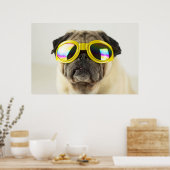 Pug with Goggles Poster (Küche)