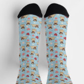 Pug with Hearts Valentine's Day Socken (Oben)