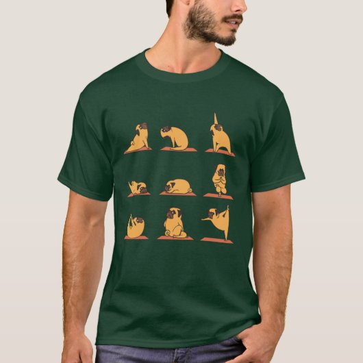 Pug Yoga funny T-Shirt (Vorderseite)