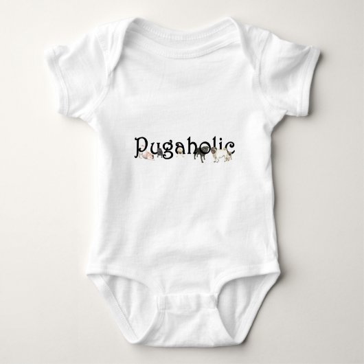 Pugaholic Baby-Bodysuit Baby Strampler (Vorderseite)