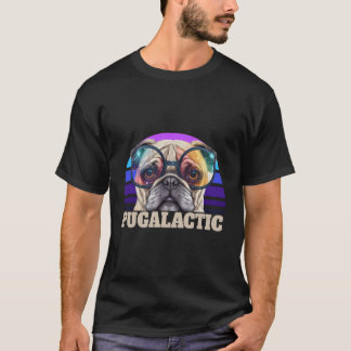 Pugalaktischer Mops Kosmische Brillen Galaxie Sonn T-Shirt